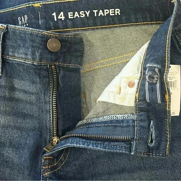 Gap Kids Boys Easy Taper Jeans Adjustable Waist Dark Wash Sz. 14 NWT - Picture 3 of 6